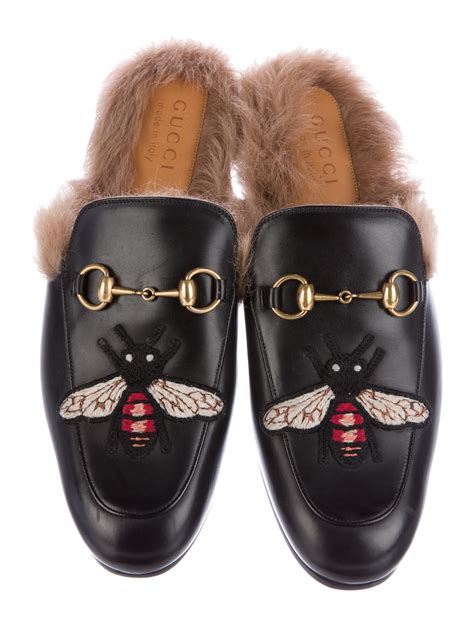 princeton leather slipper gucci|Gucci princetown fur sale.